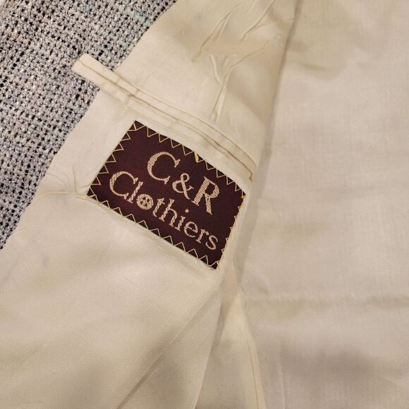 Luomo Bianchi Men's Classic Tweed Gray/Black Blazer Vintage C & R Clothiers 36 S - Picture 5 of 9